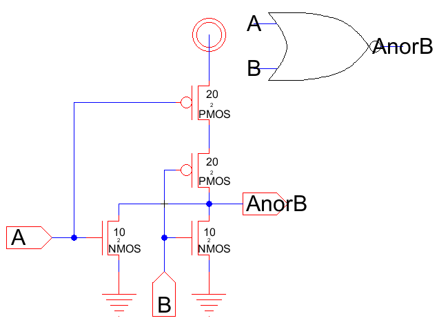 NOR schematic and icon