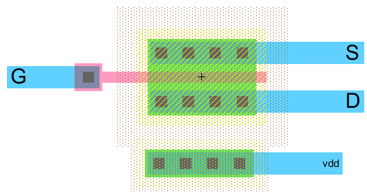 PMOS transistor layout