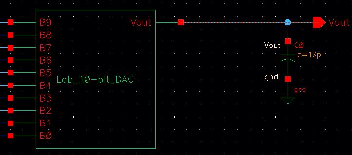 Capacitive Load 10-bit ADC-DAC Schematic