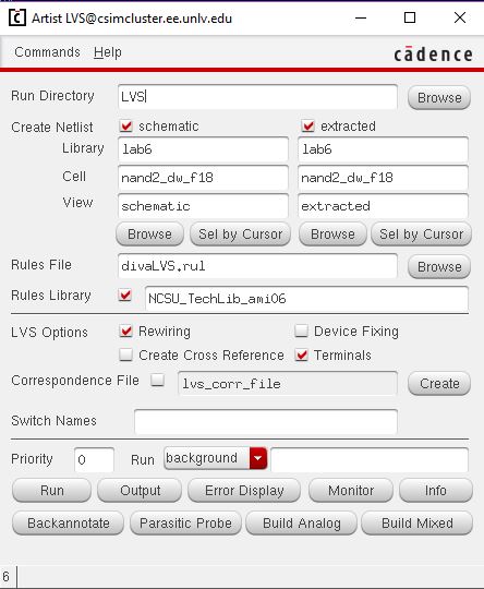 Prelab NAND LVS Parameters