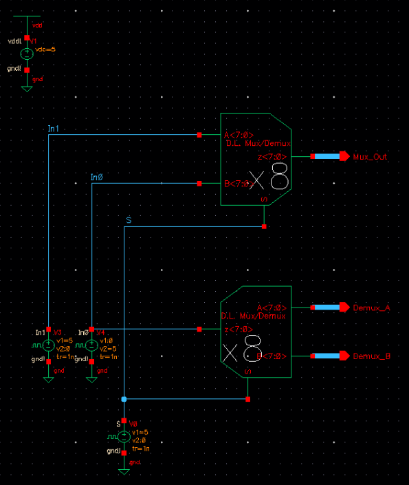 MuxDemux8 Simulation Schematic
