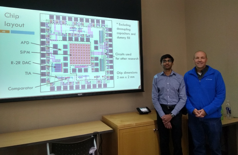 Vikas (left) and Dr. Baker (right) after Vikas' thesis defense