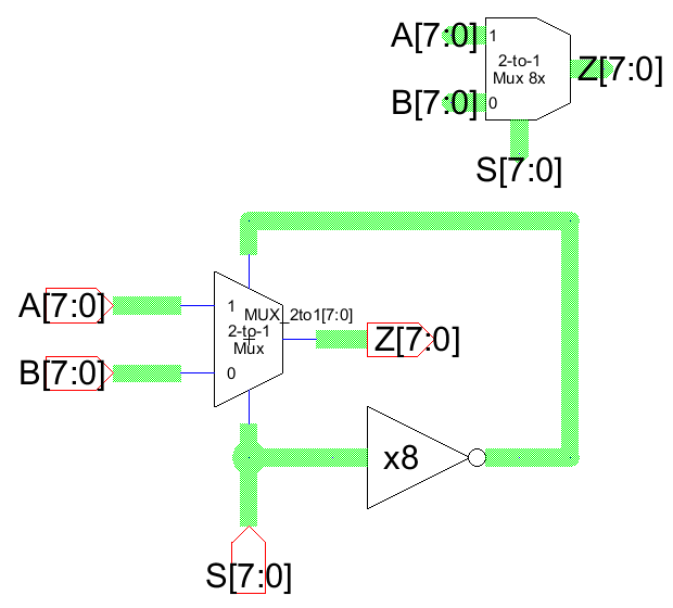 Schematic for 8-bit Multiplexer