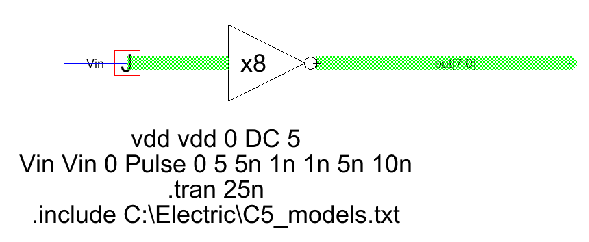 Inverter 8-bit simulation schematic