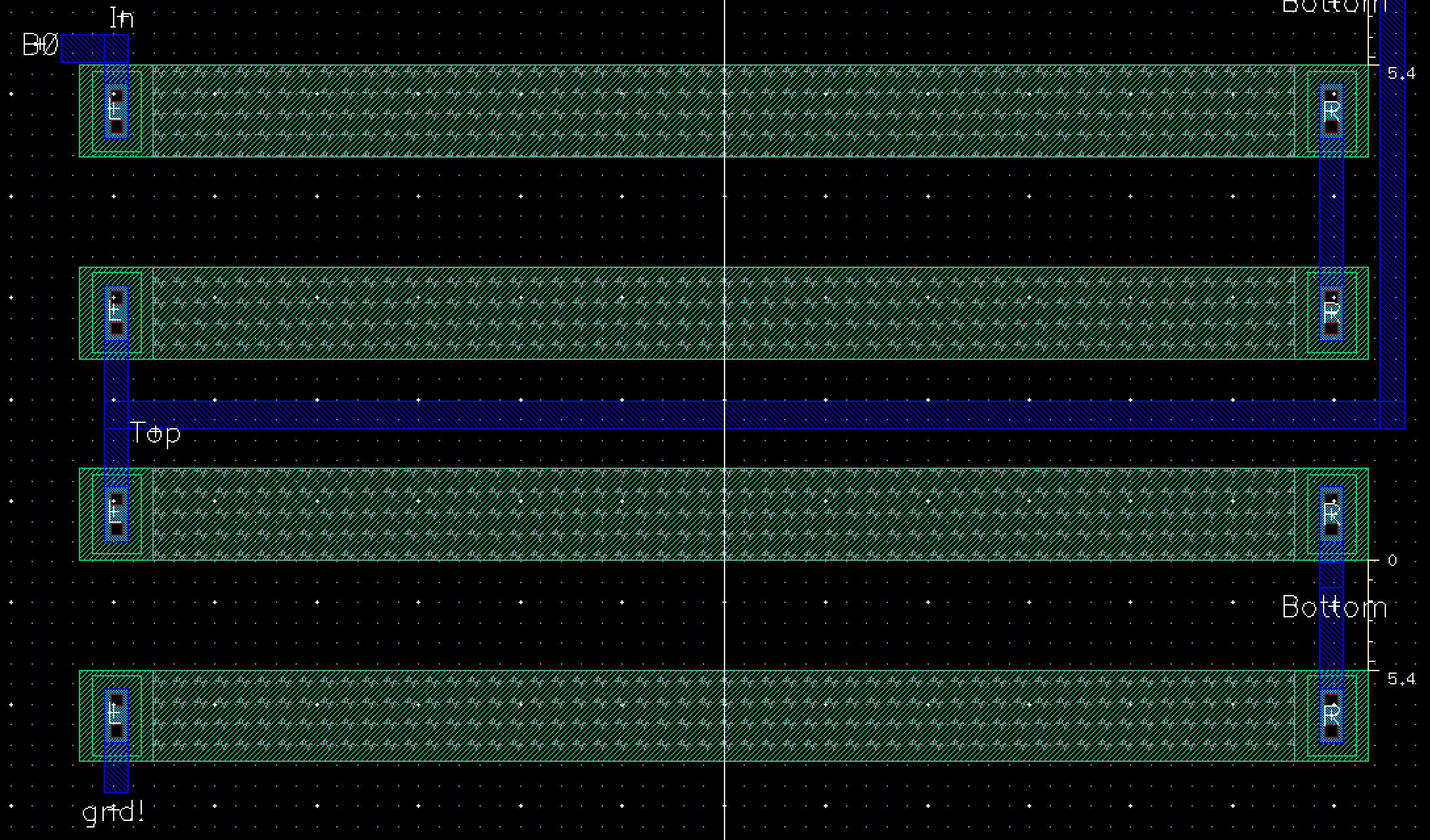 Shows layout close-up of 1-bit DAC Component