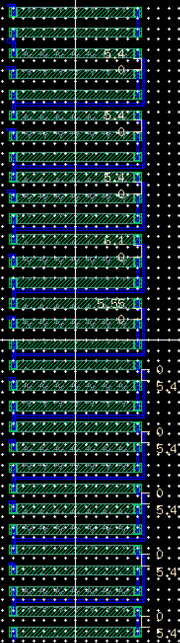 Shows layout of full 10-bit DAC