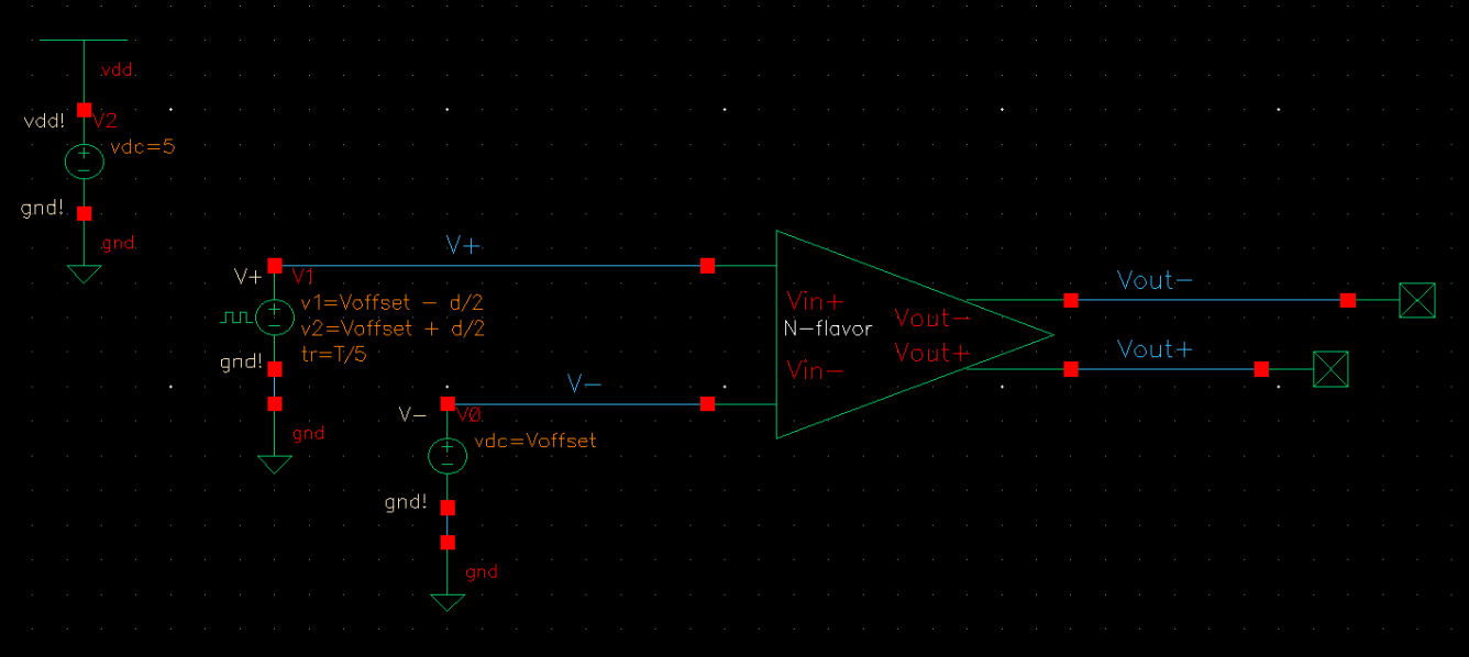 N-flavored Diff-Amp Simulation