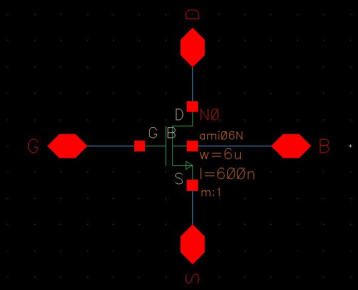 NMOS 6u/600n schematic