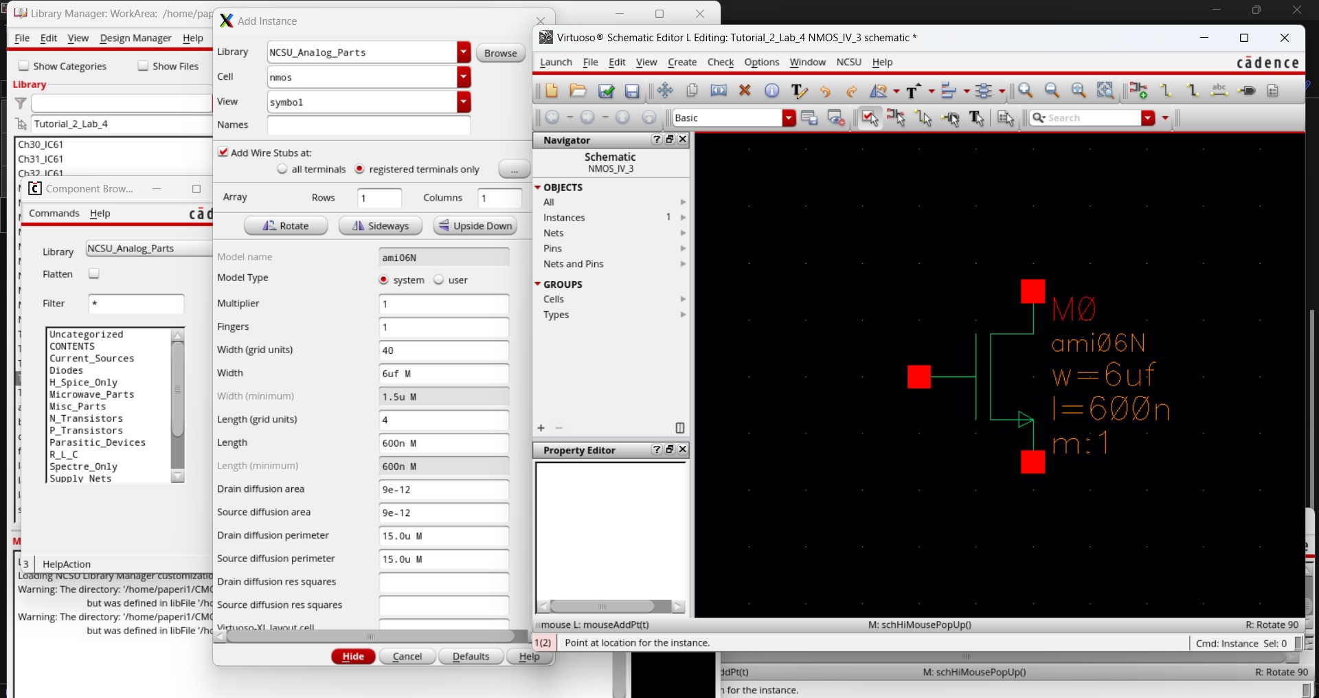 6u/600n NMOS schematic