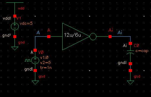 Schematic for simulating 12u/6u inverter with variable loads