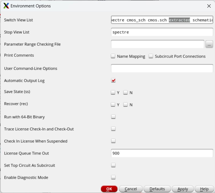 changing simulation environment to view extracted