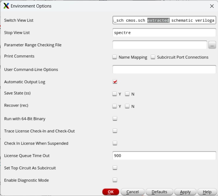 changing simulation environment to view extracted