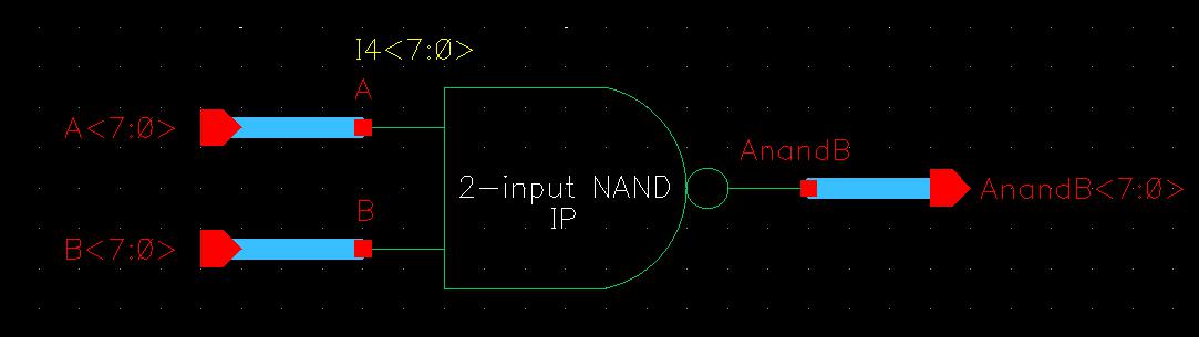 schematic of 8-input 6u/6u NAND gate