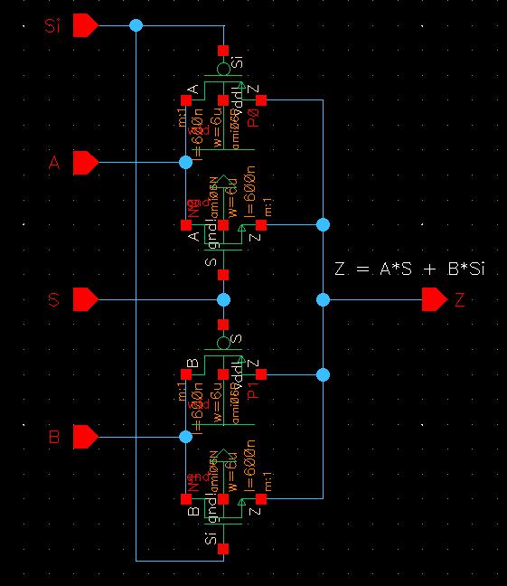 schematic for 2-to-1 DEMUX/MUX