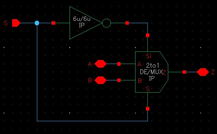schematic for an 8-bit 2-to-1 DEMUX/MUX