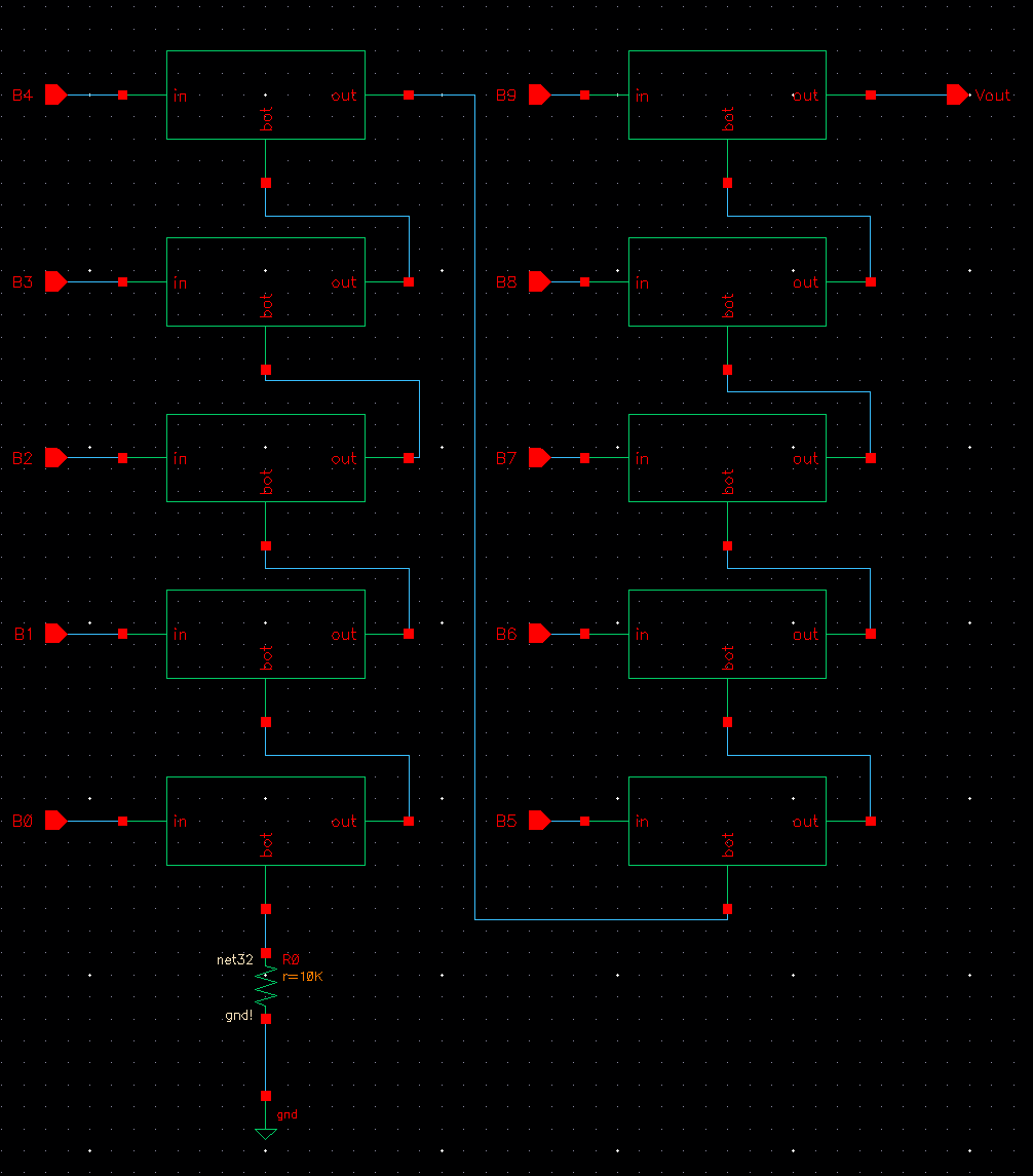 Schematic of my 10bit DAC design